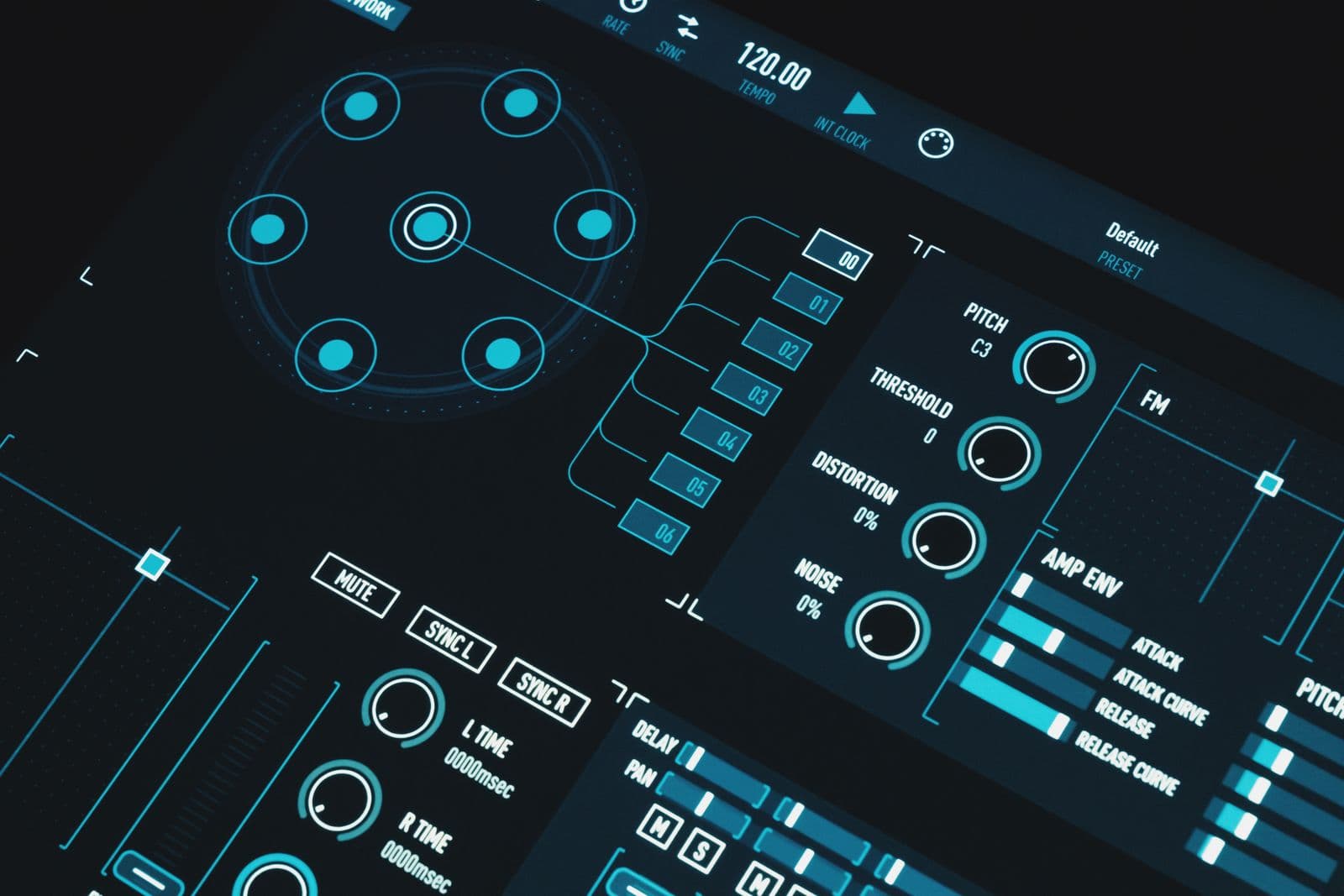 Close up of a modern touchscreen interface displaying digital options